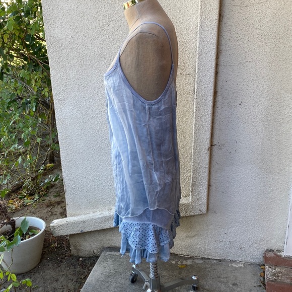 Made In Italy 100% silk stunning layered spaghetti strap mini dress - Picture 6 of 16